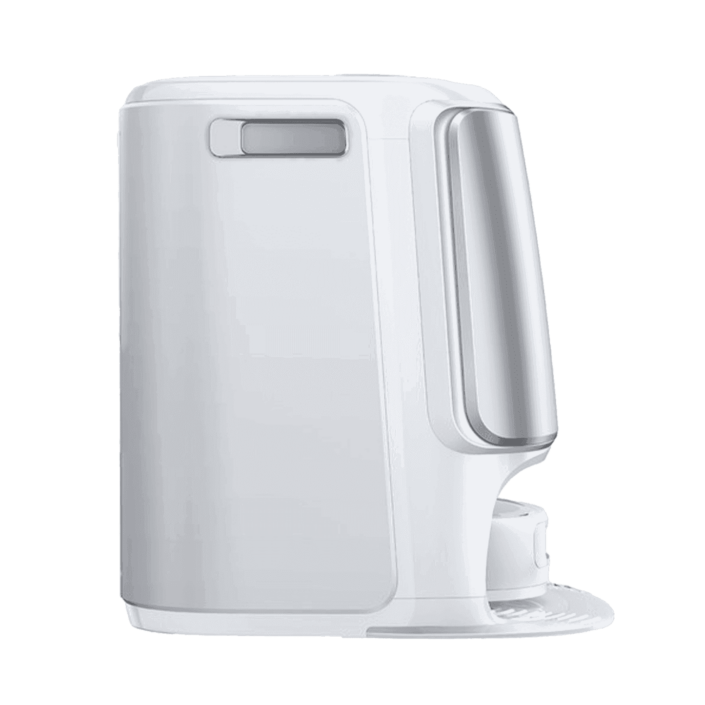 Sidovy av vit Narwal Freo Z 10 Ultra robotdammsugare med elegant dockningsstation för effektiv och automatisk städning.