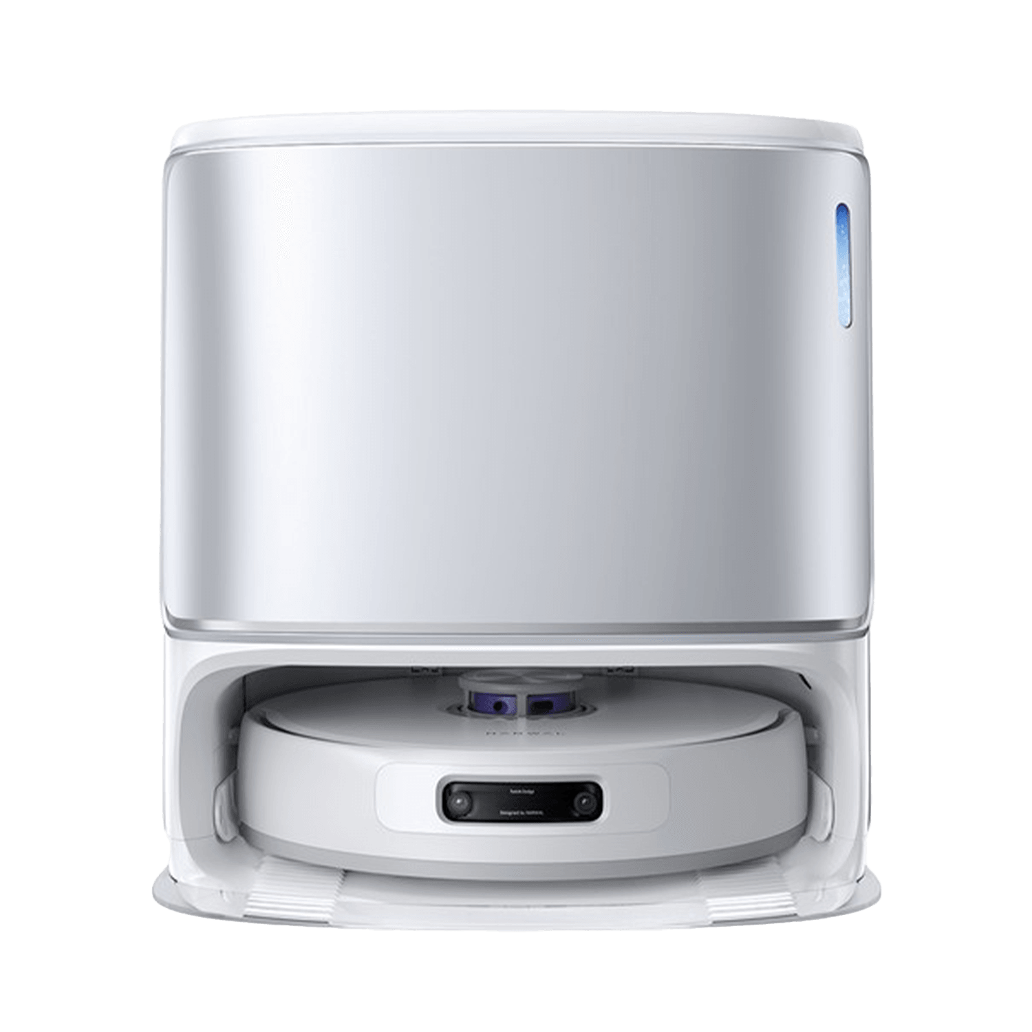 Narwal Freo Z 10 Ultra -robotti-imuri valkoisena, telakointiasemalla, yhdistää tyylikkään muotoilun ja korkean suorituskyvyn.